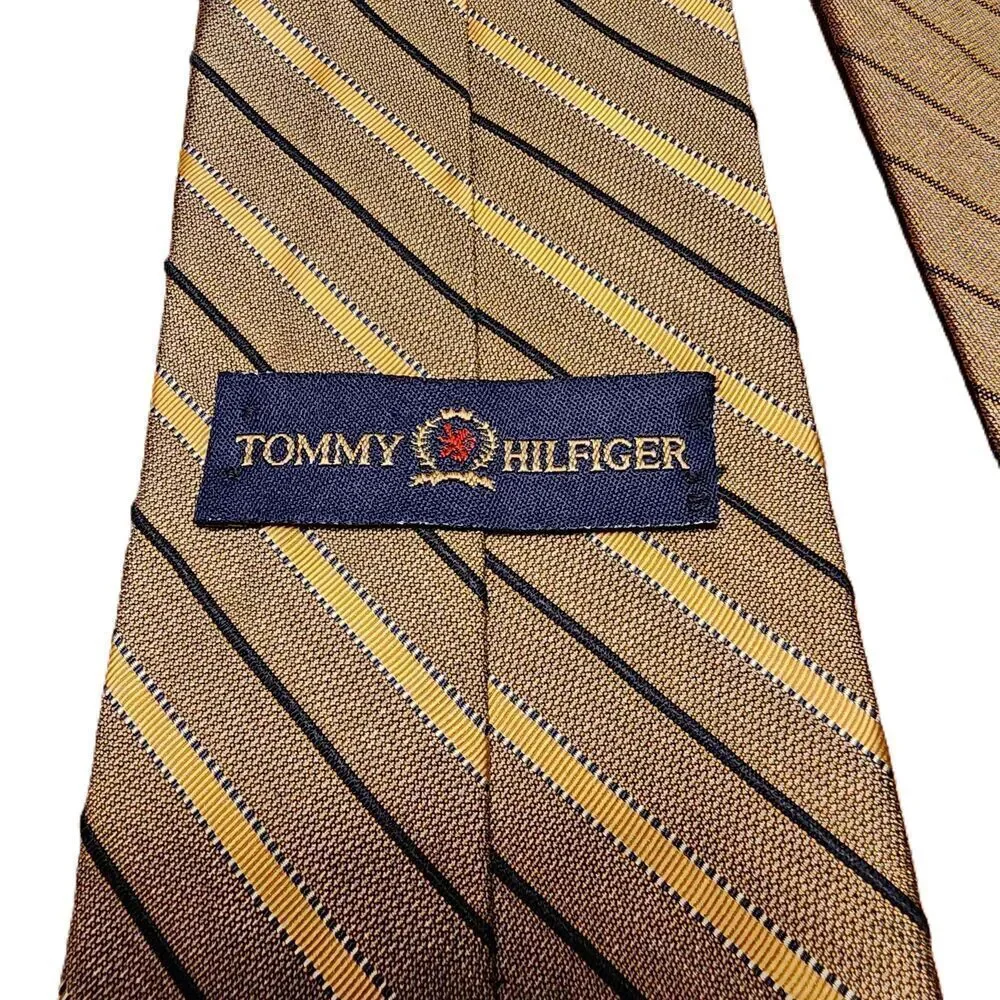Tommy Hilfiger Multicolor Striped‎ Pattern Tie 100% Silk Italian Mens 58×3.5